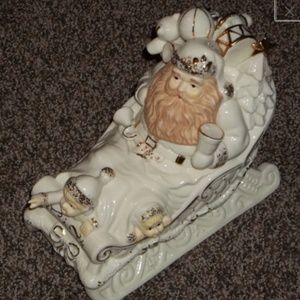 Formalities Porcelain Musical Santa Sled Sleigh